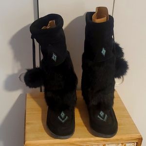 Muk moccasins boots black size 7
